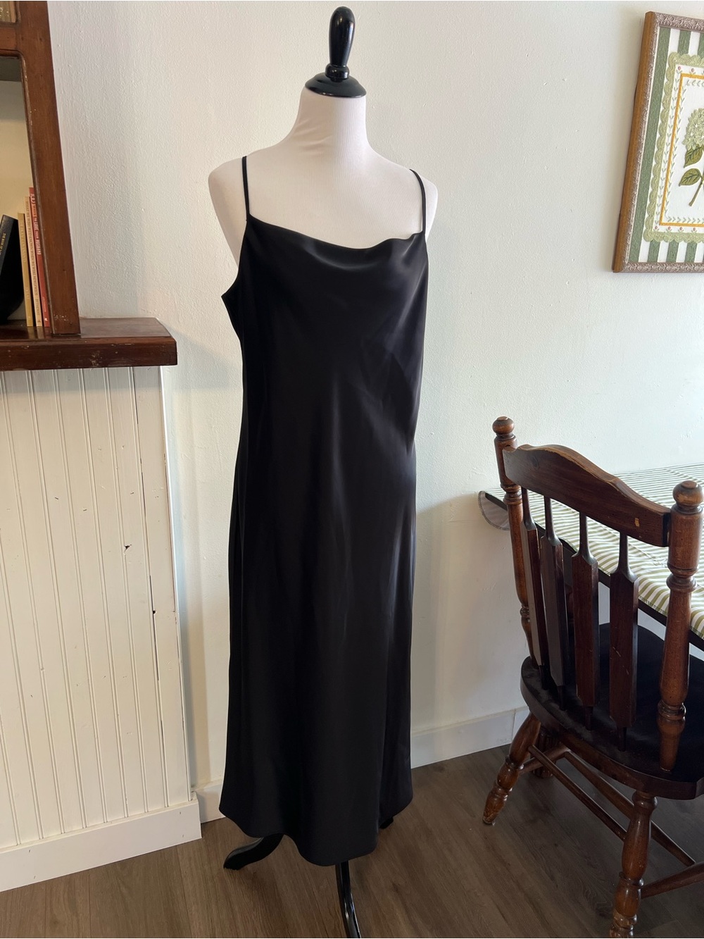 Banana Republic Black Satin Slip Dress